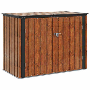 vidaXL Tr&auml;dg&aring;rdsf&ouml;rvaringsl&aring;da Brun 151,5 x 82 x 110,5 cm St&aring;l