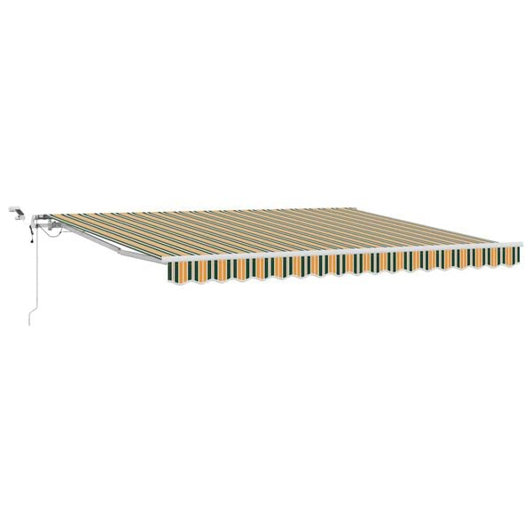 vidaXL Utf&auml;llbar markis Gr&ouml;n och Gul 400 &times; 300 cm Polyester och metall