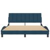 vidaXL Bed Frame without Mattress "Hanko" Blue 160x200 cm Velvet