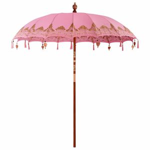 vidaXL Balinesisk Parasol Rosa 215 x 215 x 260 cm Bomull