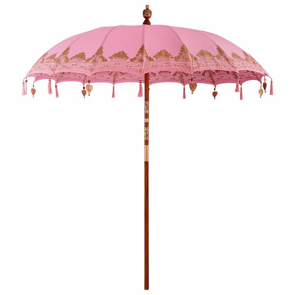 vidaXL Balinesisk Parasol Rosa 215 x 215 x 260 cm Bomull