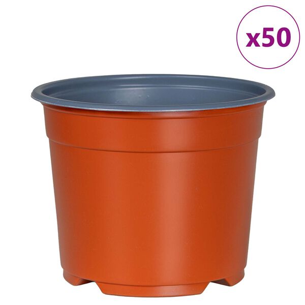 vidaXL Blomkruka 50 pcs Terracotta &Oslash; 15 x 12,5 cm Plast