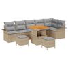 vidaXL Tr&auml;dg&aring;rdsoffset 9 st Beige konstrotting