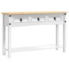 vidaXL Sidobord med l&aring;da Corona Vit 114 x 34,5 x 73 cm Massiv furu