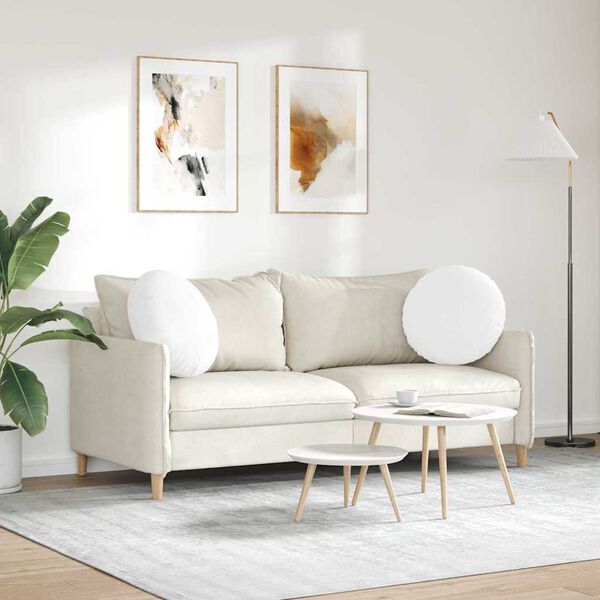 vidaXL Sittkuddar 2 pcs Vit &Oslash;50 x 19 cm tyg