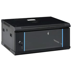 vidaXL 4U N&auml;tverkssk&aring;p v&auml;ggmonterat 19" IP20 600x450x285 mm