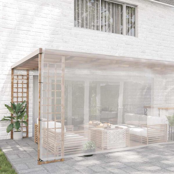 vidaXL Klar presenning med öljetter 6x12 m polyeten