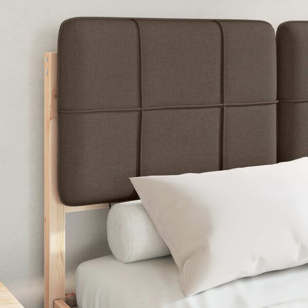 vidaXL S&auml;ngram med Kl&auml;dd Huvudgavel Taupe 120 x 190 cm Massiv furu