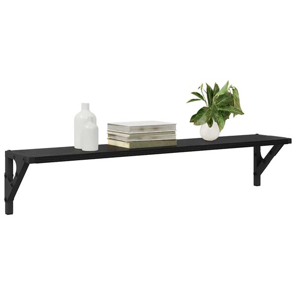 vidaXL Vägg hyllor 2 pcs Svart Ek 80 x 15 x 15,5 cm Konstruerat trä