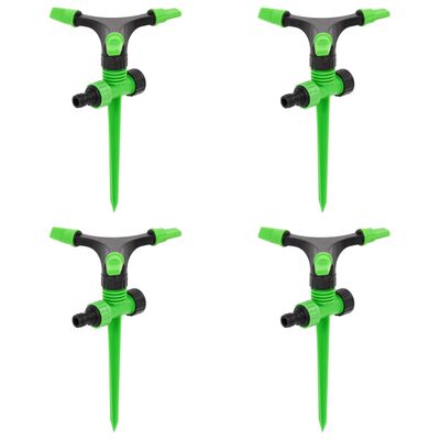 vidaXL Roterande sprinkler 4 st grön och svart 16x13,5x25,5 cm ABS&PP