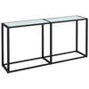 vidaXL Konsolbord vit marmor 160x35x75,5 cm h&auml;rdat glas