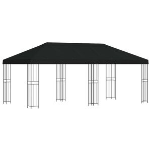 vidaXL Tr&auml;dg&aring;rdsgazebo 6 x 3 m Svart Polyester och St&aring;l 190 gsm