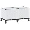 vidaXL Tr&auml;dg&aring;rdsplanterare med hjul Vit 80 x 40 x 48 cm PP