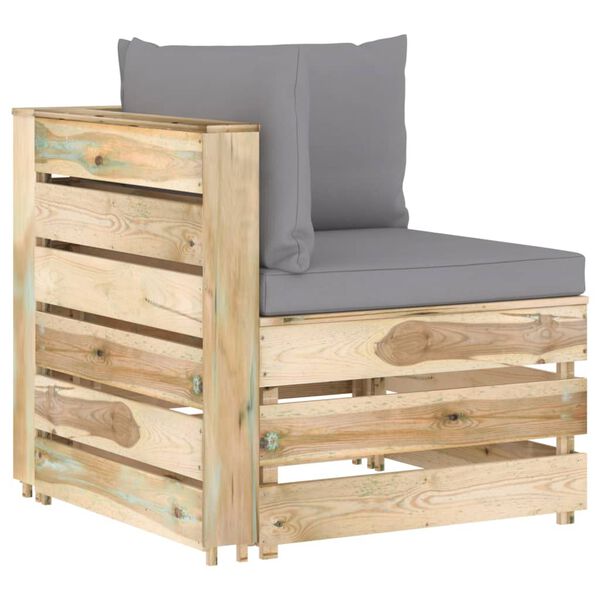 vidaXL Pallsoffa 2-sits med dynor tryckimpregnerat tr&auml;