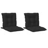 vidaXL L&aring;gryggs Stolsdynor Set 2 st Polyester Melange Svart