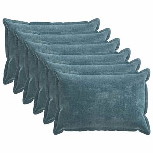 vidaXL Kudd&ouml;verdrag 6 pcs HOUTEN Bl&aring; 50 x 70 cm Chenilletyg