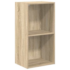 vidaXL Bokhylla 2 hyllor sonoma-ek 40x30x76,5 cm konstruerat tr&auml;
