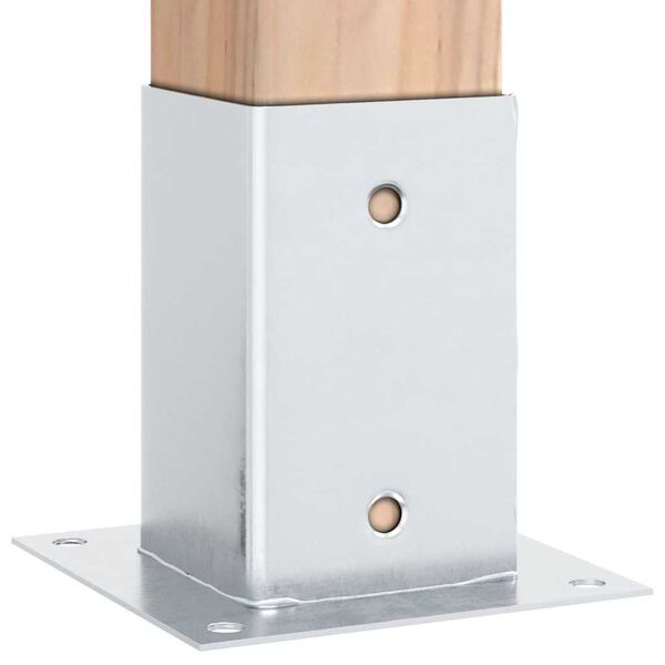 vidaXL Stolpbaser fyrkantiga 4 st silver 91x91 mm galvaniserat st&aring;l