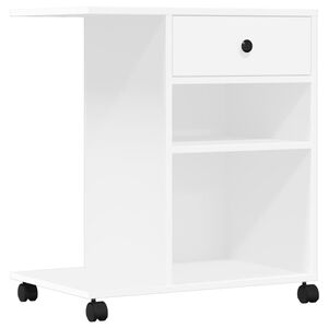 vidaXL Skrivarst&auml;ll med hjul vit 60x40x68,5 cm