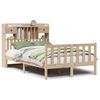 vidaXL S&auml;ng med bokhylla utan madrass 135x190cm massiv furu