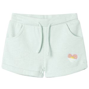 Barnshorts med sn&ouml;re blandad ljus mintgr&ouml;n 116