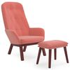 vidaXL Vilstol med fotpall rosa sammet