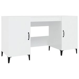 vidaXL Skrivbord vit h&ouml;gglans 140x50x75 cm konstruerat tr&auml;
