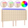 vidaXL S&auml;nggavel LED gr&auml;ddvit 163x16x118/128 cm tyg
