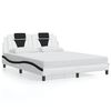 vidaXL Bed Frame "Viana" without Mattress White and Black 160x200 cm Faux Leather