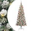 vidaXL Plast Hingad Julgran med 300 LED-lampor Gr&ouml;n och Vit 180 cm