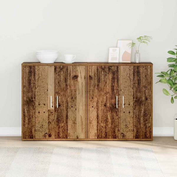 vidaXL Sideboard 2 pcs Gammalt tr&auml; 60 x 31 x 70 cm Konstruerat tr&auml;