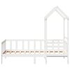 vidaXL Dagbädd med tak vit 90x200 cm massiv furu
