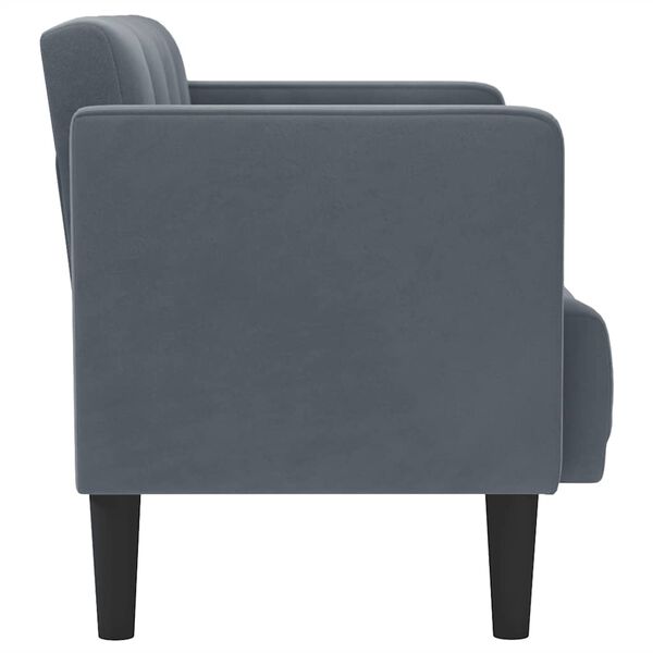 vidaXL Loveseat soffa m&ouml;rkgr&aring; 111 cm sammet