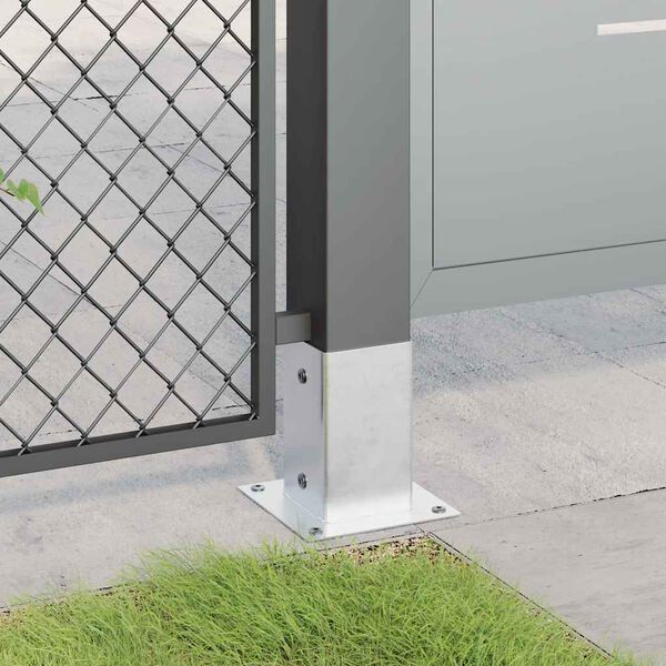 vidaXL Stolpbaser fyrkantiga 4 st silver 81x81 mm galvaniserat stål