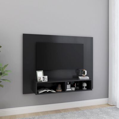 vidaXL Väggmonterat tv-skåp grå 120x23,5x90 cm konstruerat trä