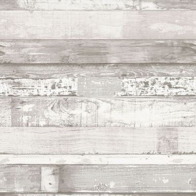 Homestyle Tapet Wood benvit och grå