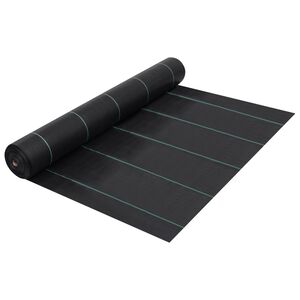 vidaXL Ogr&auml;smatta svart 1x25 m PP