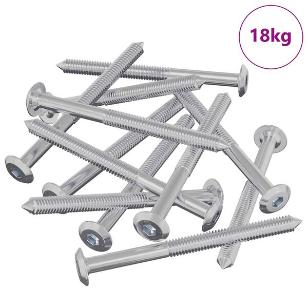vidaXL M&ouml;belskruvar 1200 pcs Silver St&aring;l