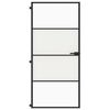 vidaXL Innerd&ouml;rr svart 93x201,5 cm h&auml;rdat glas och aluminium slim