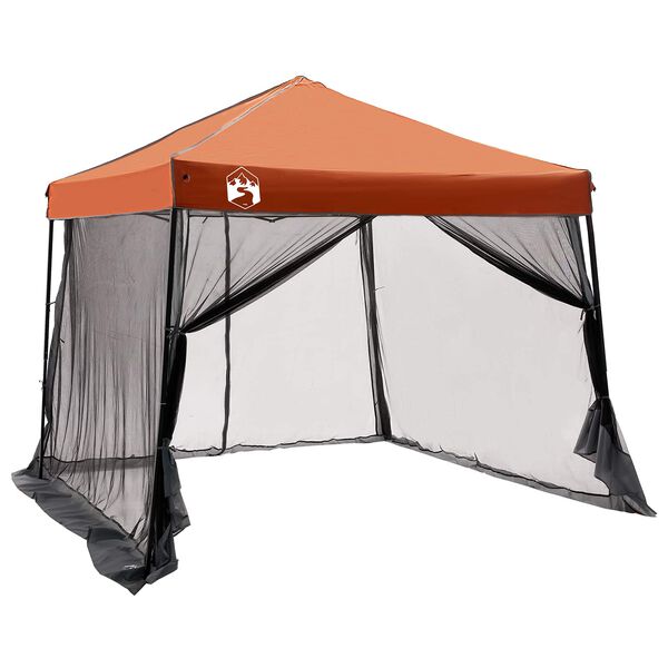vidaXL Campingt&auml;ltset med tak 2 pcs Gr&aring; och orange Taffeta och tyg
