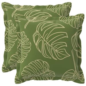 vidaXL Kudd&ouml;verdrag 2 st HOUTEN Bladdesign 30 x 30 cm Polyester