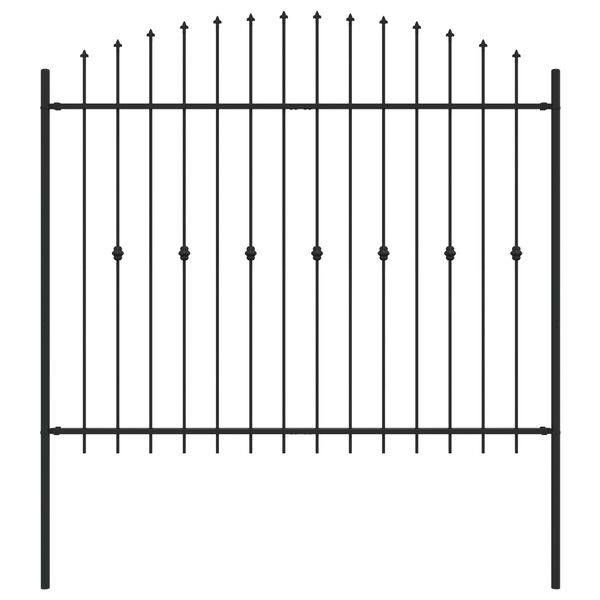 vidaXL Spikestaket Svart 200 x 200 cm Pulverlackerat st&aring;l