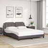 vidaXL Bed Frame with LED without Mattress "Zadar" Grey 160x200 cm