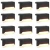 vidaXL Utomhus solcellslampor med markspik 12 pcs Varmvit 4,5 cm