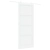vidaXL Skjutd&ouml;rr 93 x 232 cm Konstruerat tr&auml; Vit