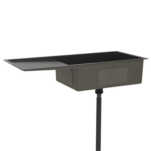 vidaXL Handgjord diskho svart rostfritt stål