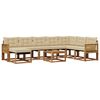 vidaXL Utomhussoffset 9 st 8-sits Naturlig och Beige