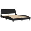 vidaXL Bed Frame with LED without Mattress Black 140x200 cm Fabric