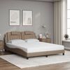 vidaXL Bed "Viana" with Mattress Cappuccino 160x200 cm Faux Leather
