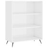 vidaXL Bokhylla vit h&ouml;gglans 69,5x32,5x90 cm konstruerat tr&auml;